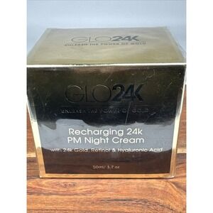 GLO 24K RECHARGING 24 K PM NIGHT CREAM  with 24k Gold, Retinol & Hyaluronic Acid